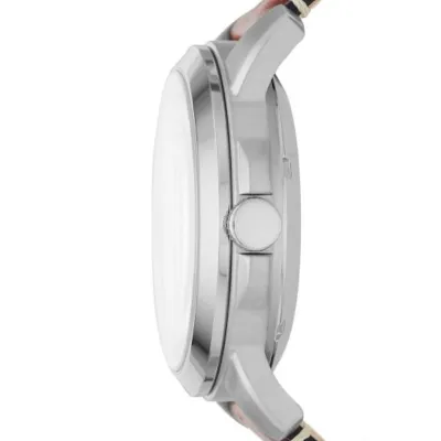 Fossil Grant Twist Silver Leather Automatic Watch